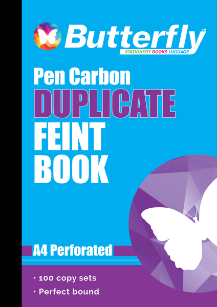 Butterfly A4 Duplicate Book - Feint 200 Sheets
