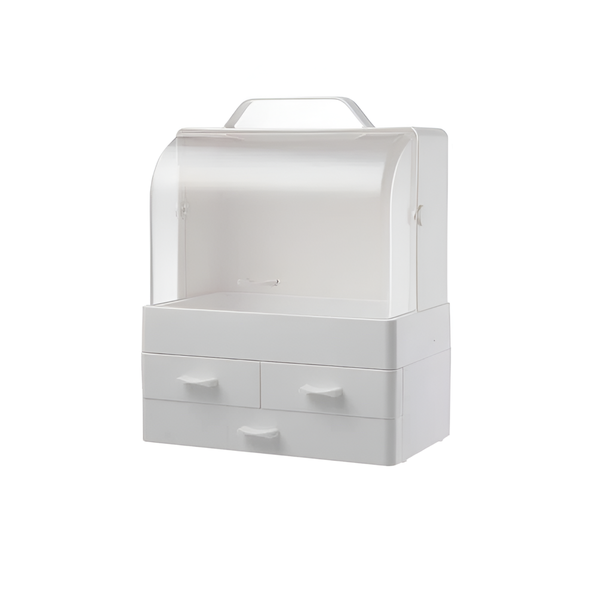 Portable 3-Layer Handheld Multi-Functional Makeup Organizer