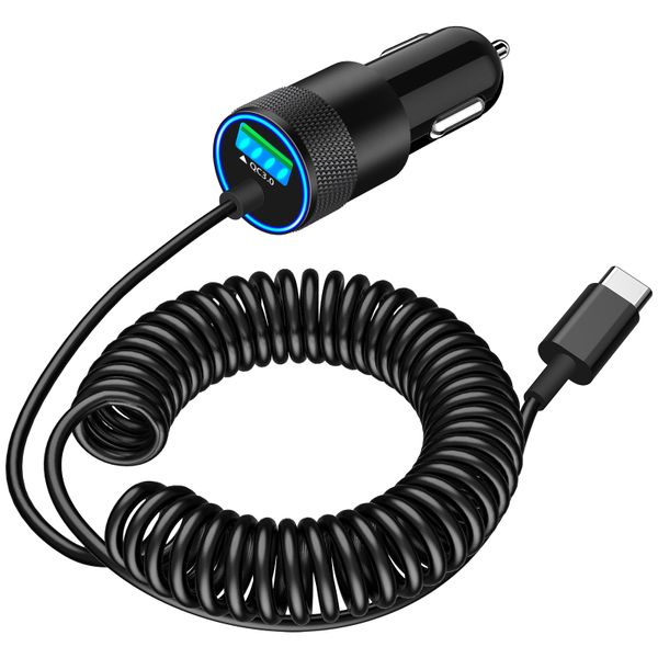 Car Charger with Fast Charging - USB-C PD &amp; QC Car Power Cigarette Lighter