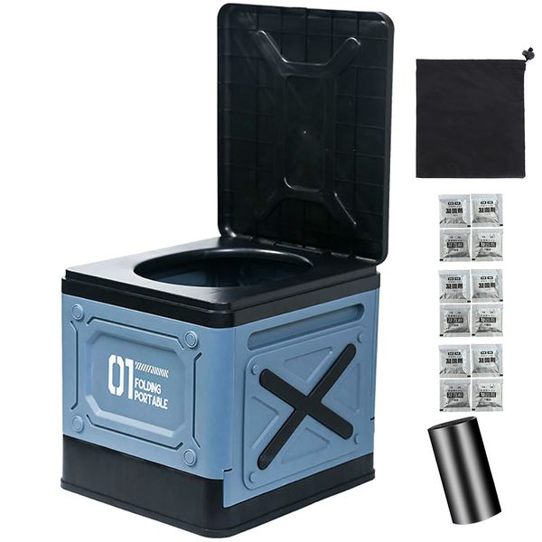 Camping Foldable Potty Toilet Outdoor Travel Emergency Toilet Car Portable