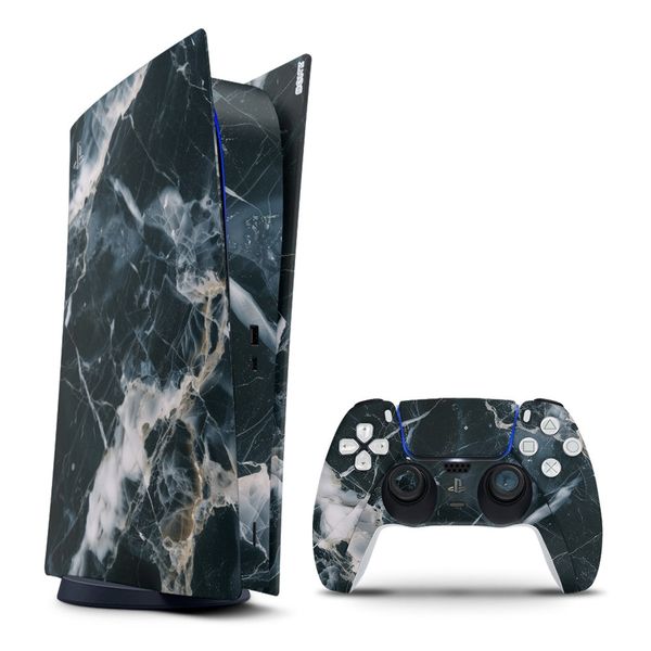 Decal Skin Compatible with PS5 Digital - Marble White &amp; Black (Decal Only)