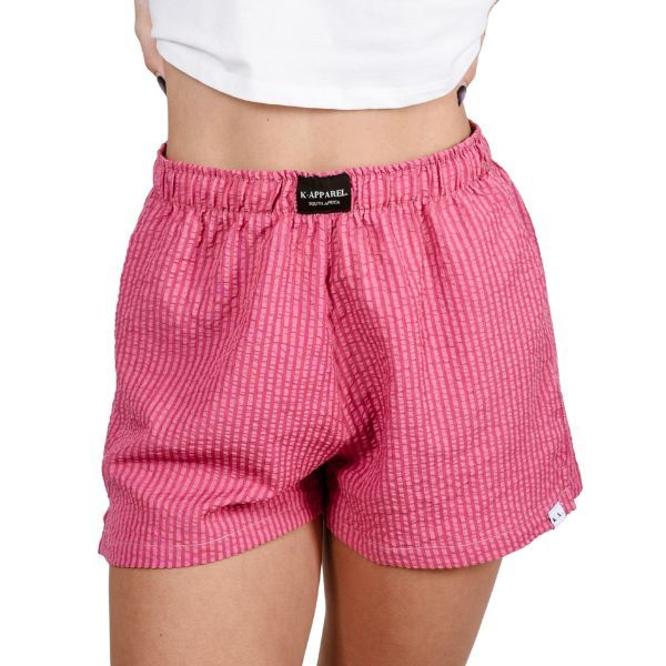 High-Waisted Seersucker Shorts