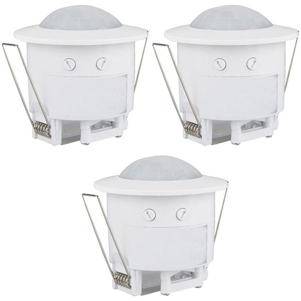 3X 360 Infrared Recessed Pir Motion Sensor Detector Light Switch