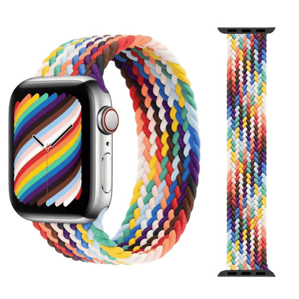 The Rainbow Woven Watch Band Compatible with Apple Watch 42 / 44/ 45/49mm