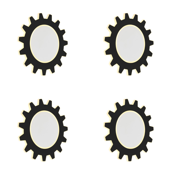 Gear-Shaped Modern LED Wall Light 13W 4000K for Indoor Decor-4pack