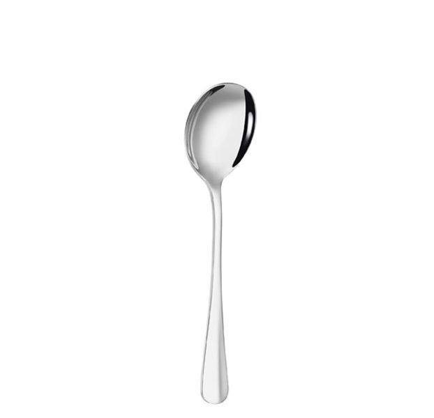 Silver Nov Baguette Stainless Soup Spoon 18/0 - Set of 12