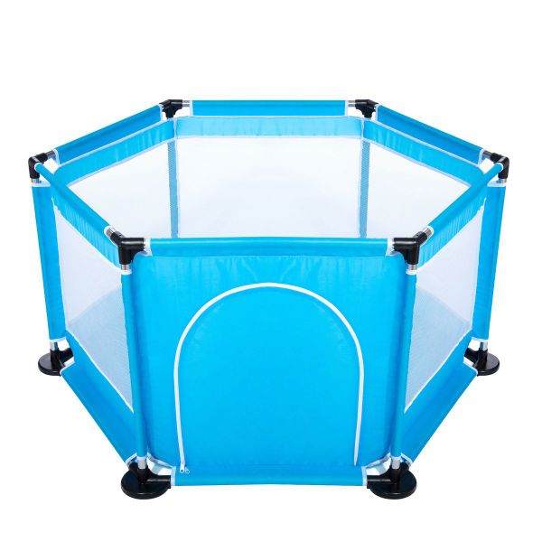 Happy Kids Game Fence with 30 Multicolour Balls - Blue