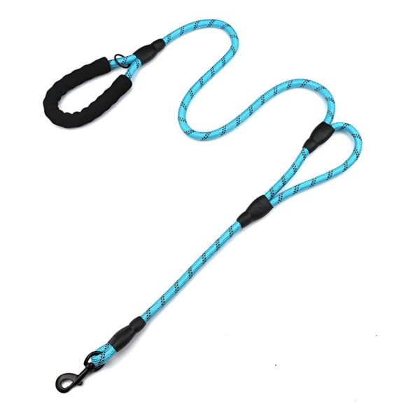 Reflective Rope Dog Leash with Dual Handles for Small and Medium Dogs Lead