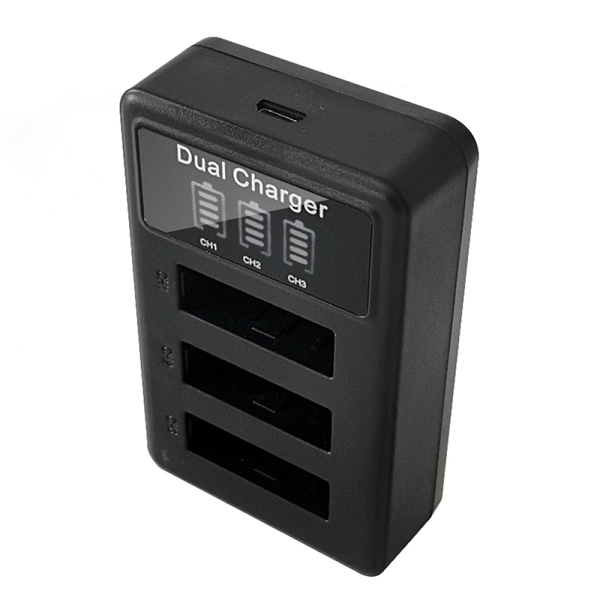 LCD Display USB Triple Charger with USB Cable For Sony NP-BX1