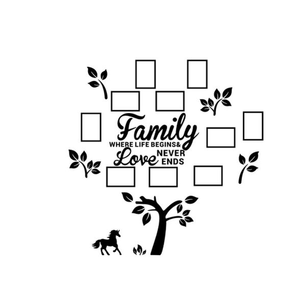 3D Acrylic Wall Stickers Family Tree Wall Stickers DIY Photo Frame Wall Art