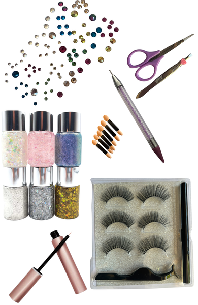 Eye Make Up Kit - Rhinestone_Glitter Gel_ Magnetic Eyelashes