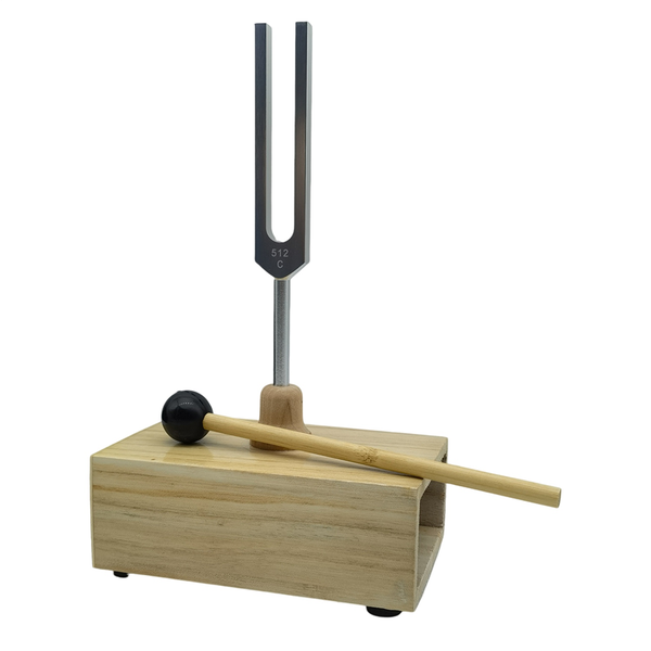 Tuning Fork 512Hz Vibration With Wood Resonator Box