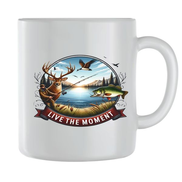Live Coffee Mugs for Men Women Trendy Fishing Lover Graphic Cup Present 196