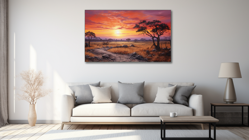 Canvas Wall Art -Savanna Sunrise Splendor - MT0404