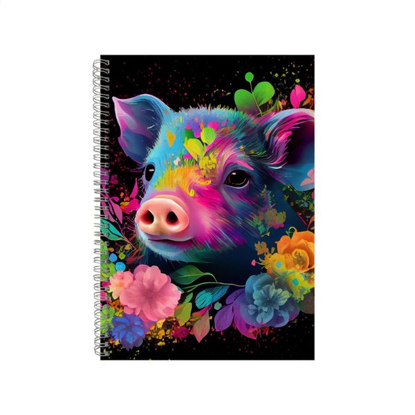 Pink Gerbera Lilies Flowers Neon Notebook Gift Idea A4 Notepad Pad 75