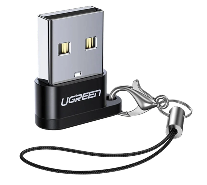 UGREEN Pocket USB-A to USB-C Converter(Black)-Travel-Ready,Sturdy Connector
