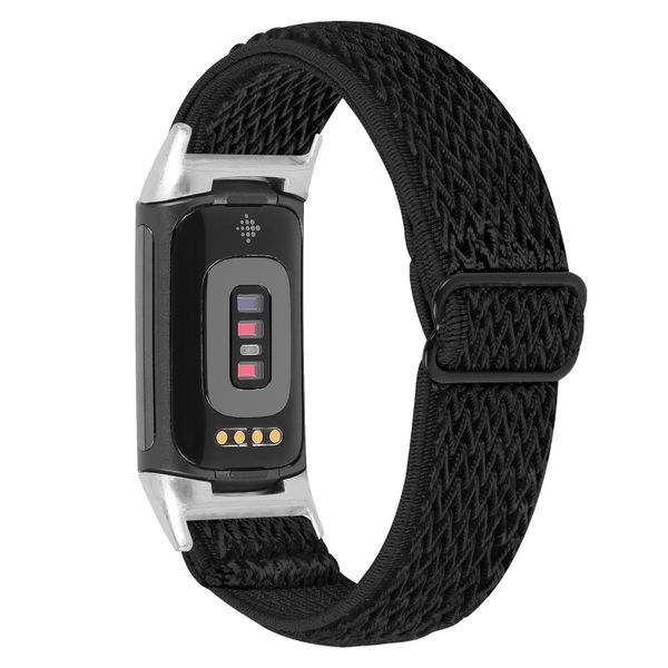 Nylon Strap For Fitbit charge 5 &amp; 6-Black