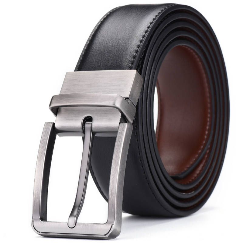 Formal Leather Belt w/ Stainless Buckle (Black) | Buy Online in South ...