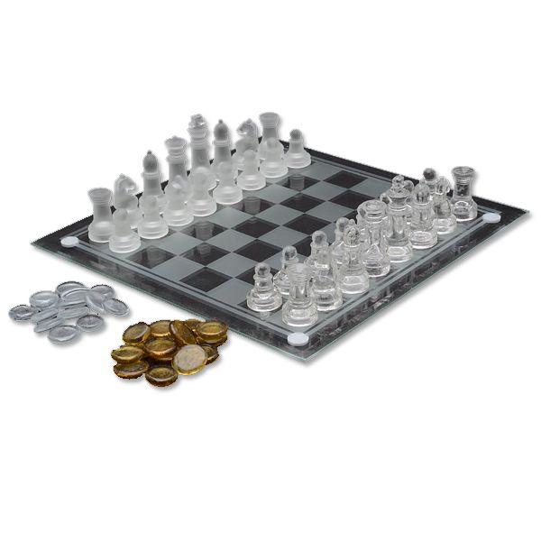 Glass Chess and Checkers Set