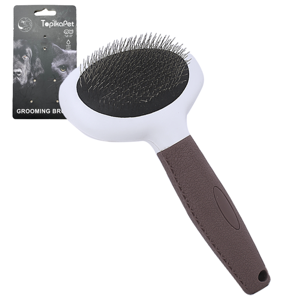 TopikaPet - Dog Slicker Brush for Grooming, Pet Dematting &amp; Deshedding Tool