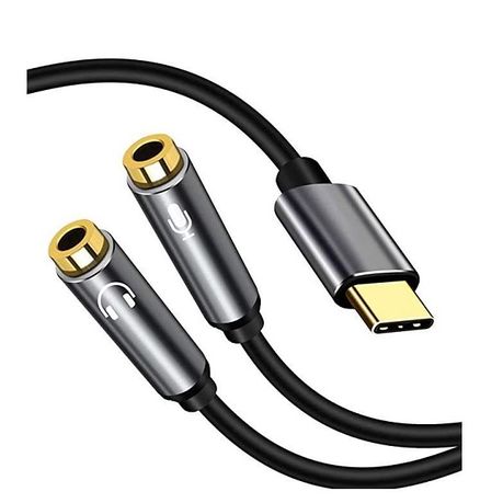 USB-C to Dual 3.5mm Female Headset and Microphone Y-splitter Cable Image