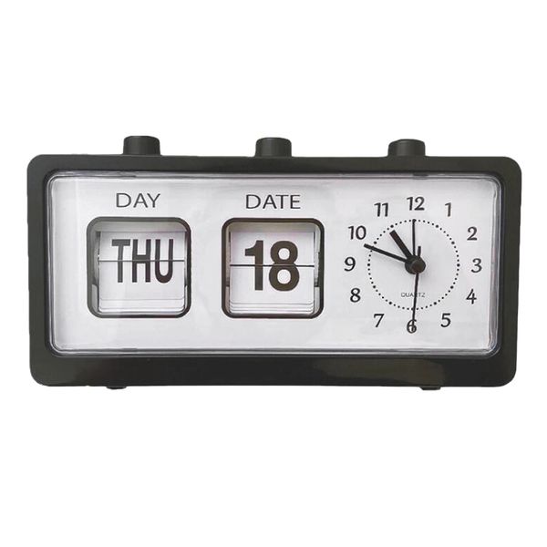 Unique Manual Page-Flip Alarm Clock with Calendar Reminder for Home Decor
