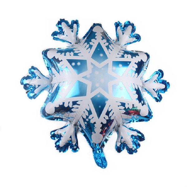 Large Frozen Snowflake Foil Balloon - Set of 5 - Dark Blue