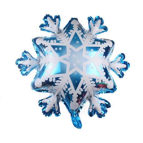 Large Frozen Snowflake Foil Balloon - Set of 5 - Dark Blue Image