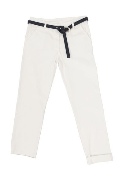 UB Creative Plain Pants with Belt White