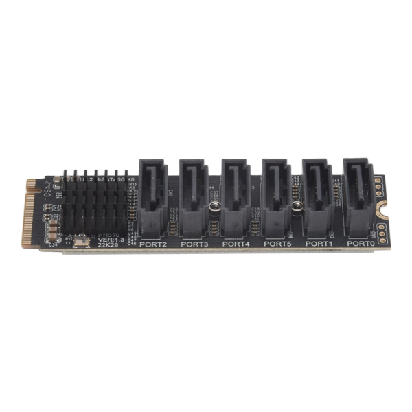 M.2 NVME PCI-E PCIE X4 X8 X16 to 6 Port 3.0 SATA Adapter Card Riser