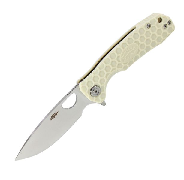 Honey Badger Flipper Pocket Knife L/R Small - White