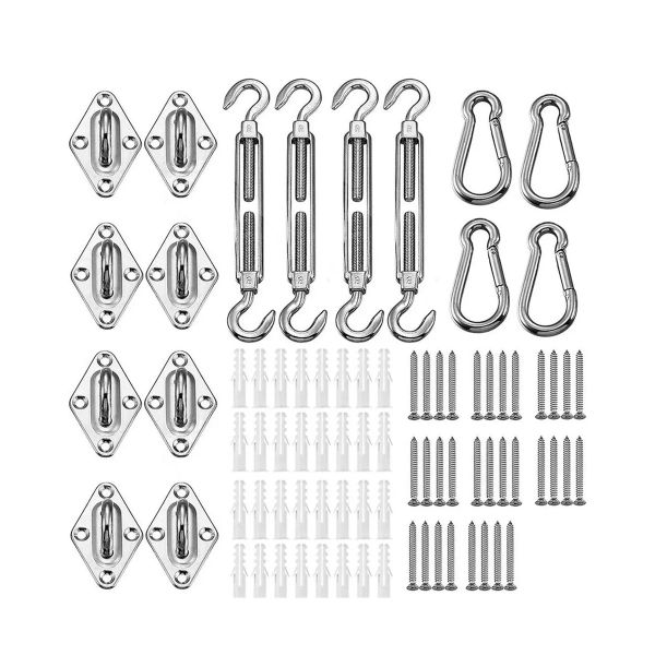 QKTNIUBI 80-Piece Stainless Steel Sunshade Canopy Accessory Set