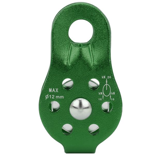 Green Aluminum Alloy Universal Mountaineering Pulley