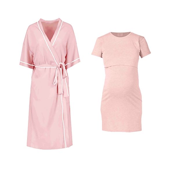 Hannah Grace Hospital Ready Pink Summer Nightie and Gown Set