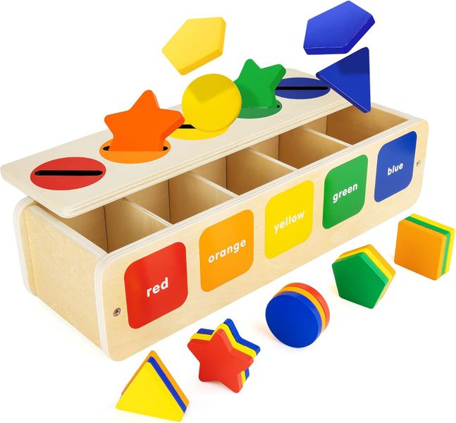 Shape Sorting and Color Matching Box Toy for Toddlers - Fun &amp; Educational