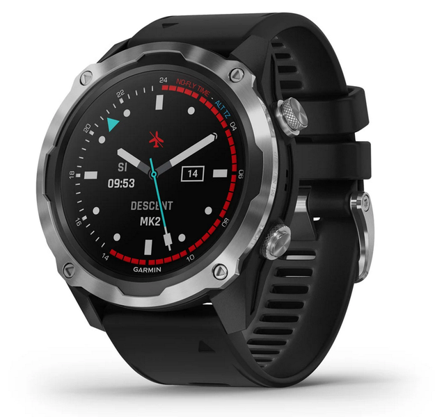 Garmin Descent Mk2 Dive Watch Computer - Stainless Steel With Black Band