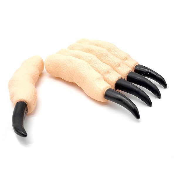 Bufftee Halloween Witches Fingers - Scary Fake Claws - Black Nail Props