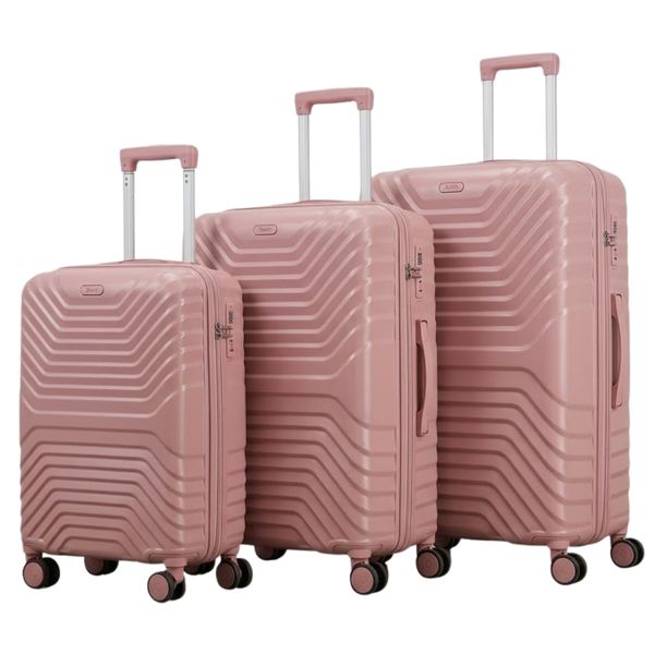 SMTE - Xpart 3 Piece Polypropylene Suitcase Set 8 Wheel