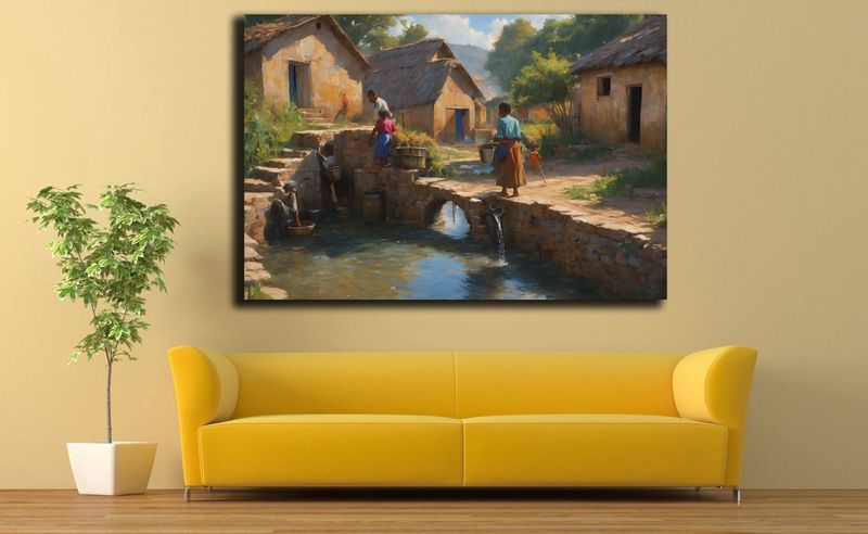 0159 Village Art 3 Canvas Wall Art