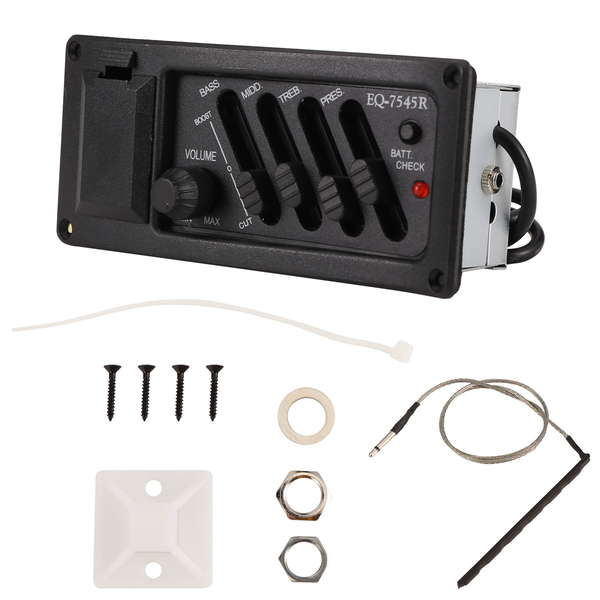 Complete Kit Eq Pre-Amp Plus Pickup for Acoustic Guitar 7545R-4 Bands Plus