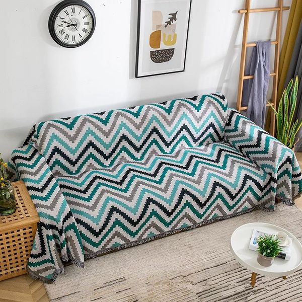 Copridivano Modern Sofa Cover Thick Soft Fabric - Blue