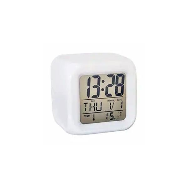 DH - Glowing Cube LED 7 Color Changing Digital Alarm Clock