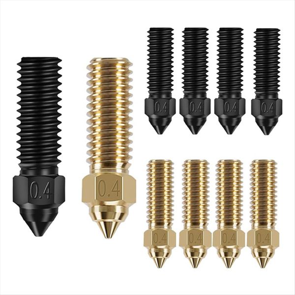 5 Pcs Hardened Nozzles and 5 Pcs Brass Nozzles Compatible with None