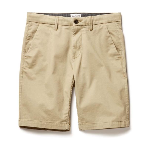 Squam Lake Stretch Twill Straight Chino Shorts in Beige