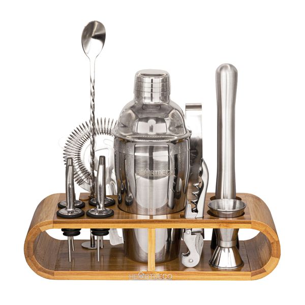 Heartdeco Stainless Steel Cocktail Shaker Bartender Tool 12 Piece Set
