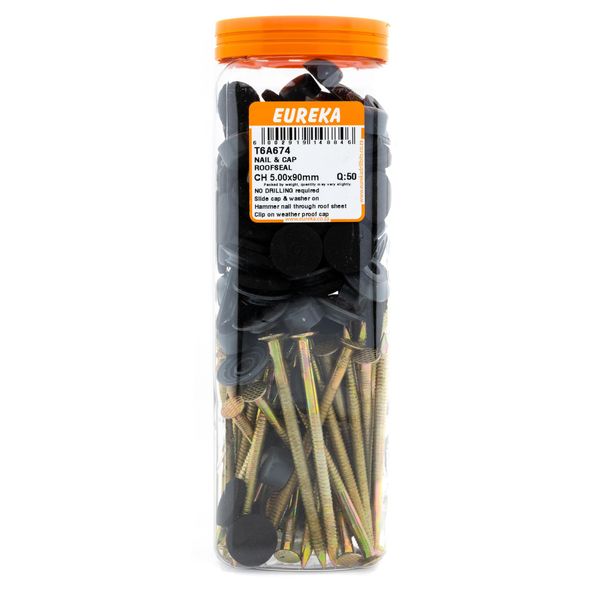 EUREKA Nail &amp; Cap Roof Seal Charcoal 5 x 90mm Q:50 T6A674