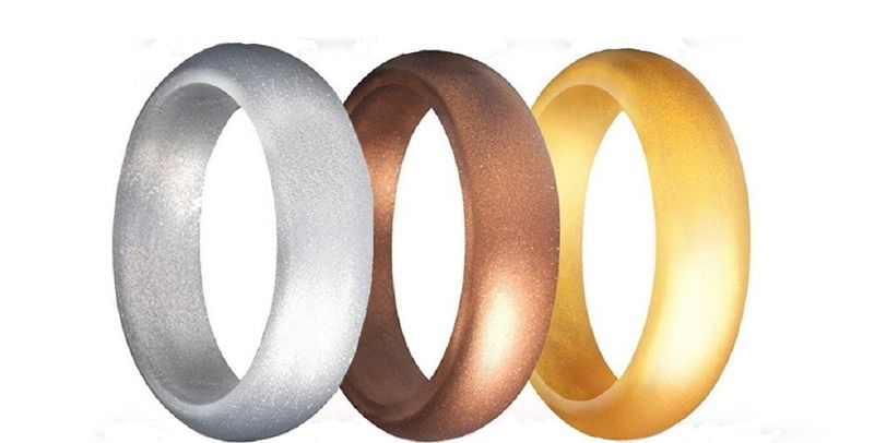 Silicone Ring (5.7mm) - Set of 5 - Freedom Rings - Gold/Silver/Pink/White