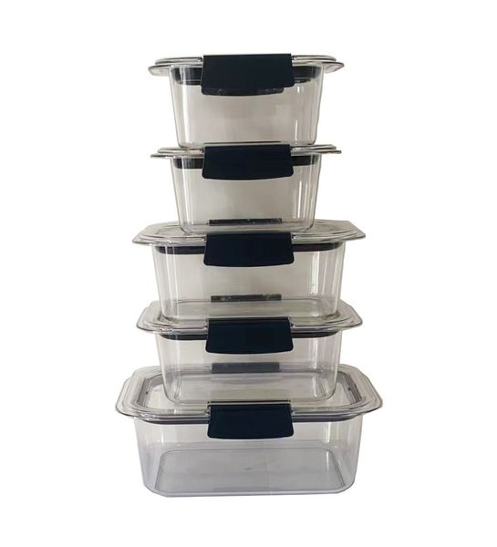 Melzware- 5 Piece Large Clear Airtight Lunch/ Meal Prep Container