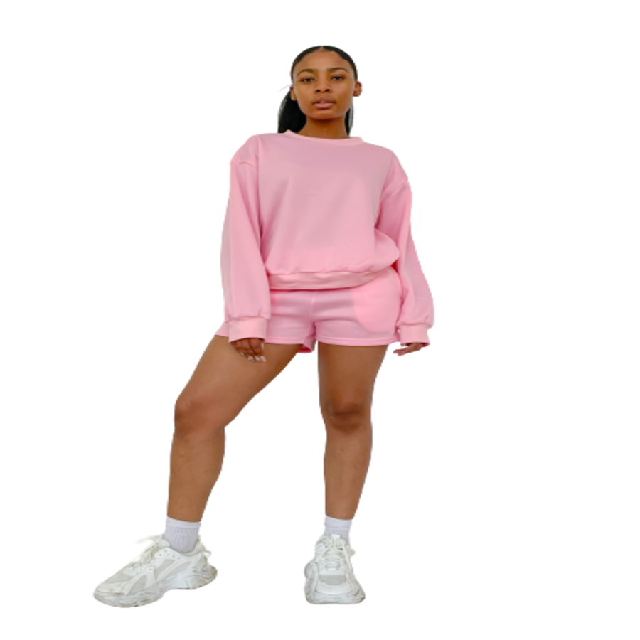 Light Crew Neck Sweat Shirt With Matching Shorts Set | Shop Today. Get ...