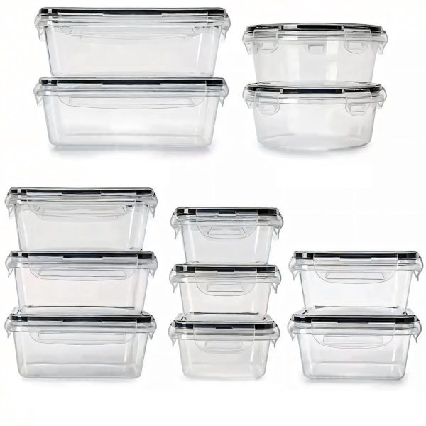 12 Pack Food Storage Containers with Lids, Kitchen Crisper Box